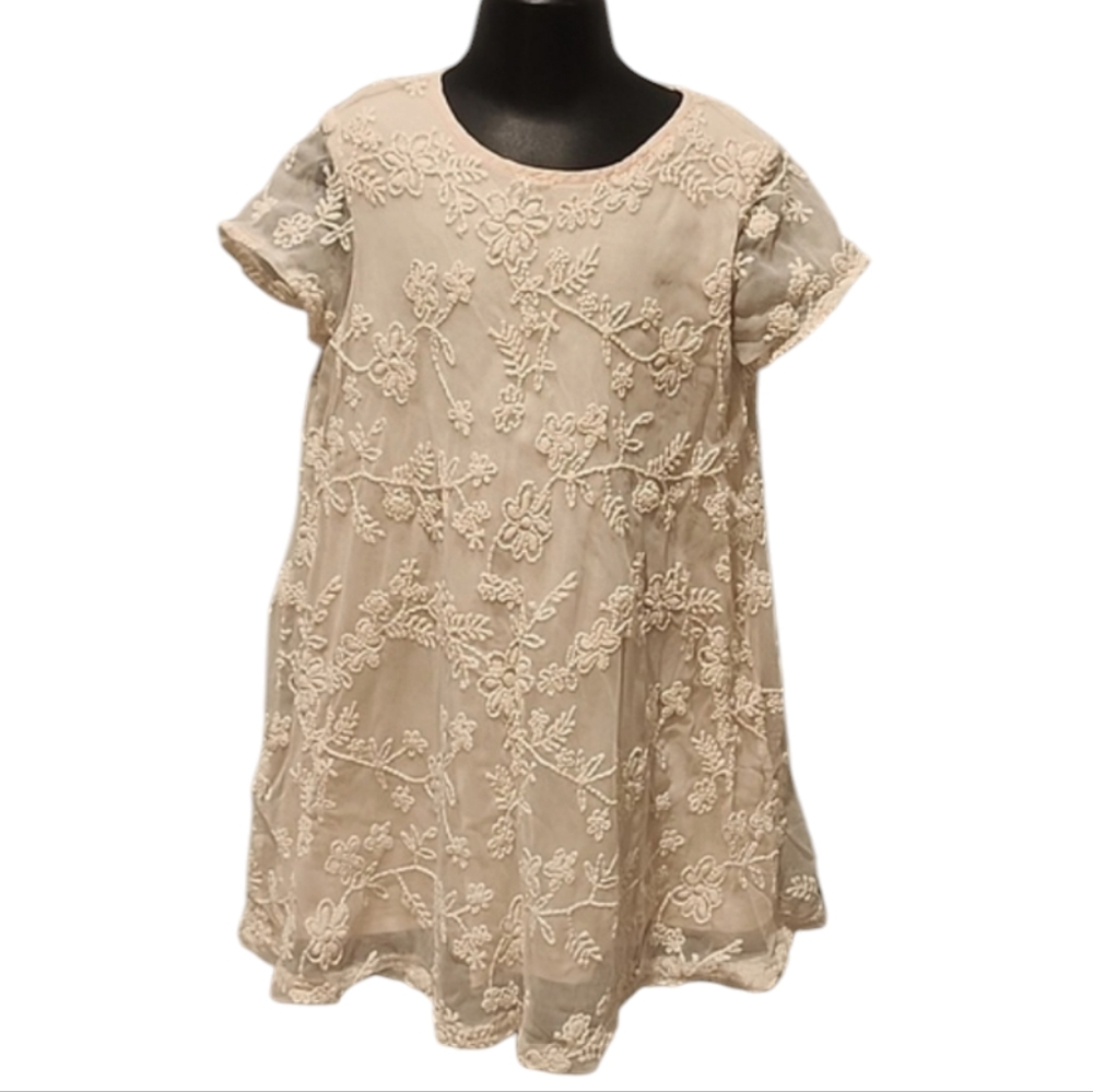 ZARA Girls Cream Lace Dress